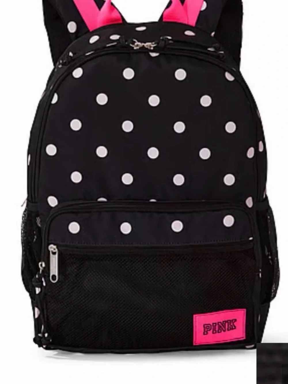 Victoria's Secret PINK Black Backpack with Light Pink Polka Dots